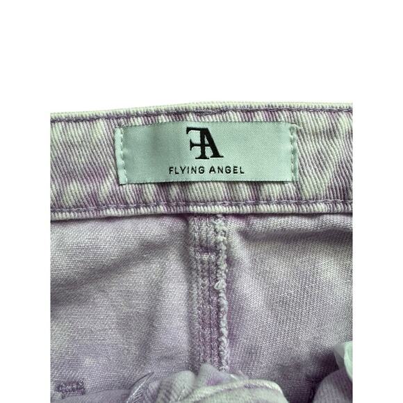 Flying Angel Women’s Wide Leg Jeans 9/29 Lilac Purple Acid Wash Denim Y2K Style - Picture 5 of 6